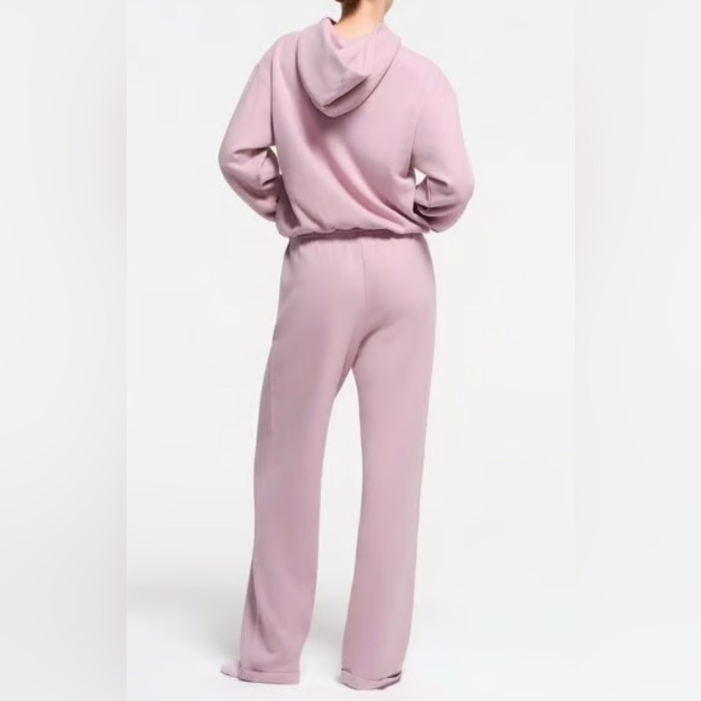 2pcđź’ŽSkims Dusk Pink Cotton Fleece Hoodie Pullover Sweatpant Small Medium Set NWT - Picture 2 of 7